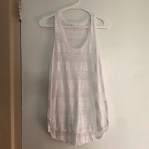 Athleta - White Striped Cotton Blend Tank Top - Size M